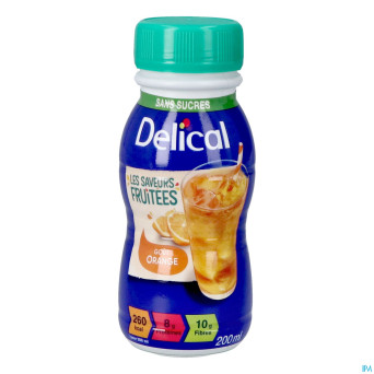 Delical saveurs fruitees orange s/sucre 4x200ml