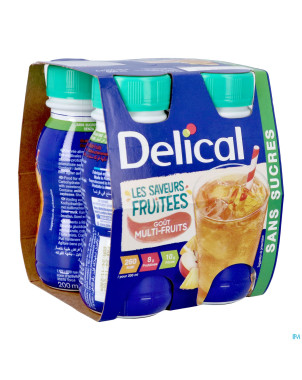 Delical saveurs multi-fruits s/sucre 4x200ml
