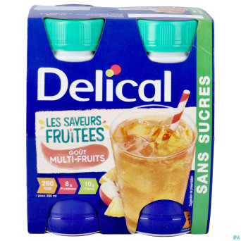 Delical saveurs multi-fruits s/sucre 4x200ml