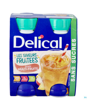 Delical saveurs multi-fruits s/sucre 4x200ml