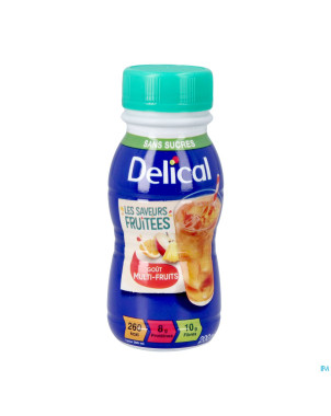 Delical saveurs multi-fruits s/sucre 4x200ml
