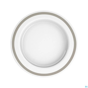 Ornamin assiette asymetrique 27cm blanc/gris