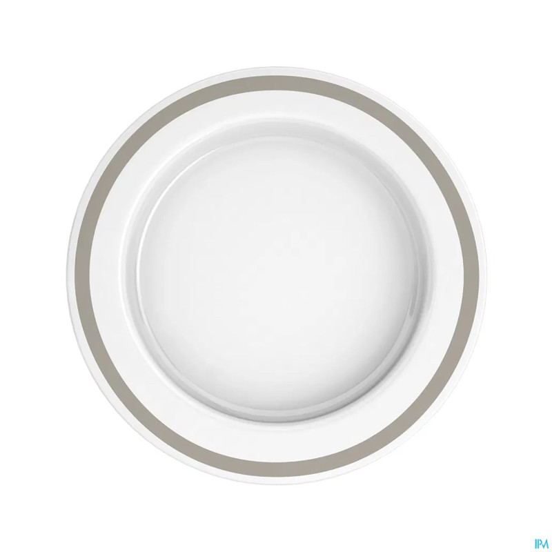 Ornamin assiette asymetrique 27cm blanc/gris