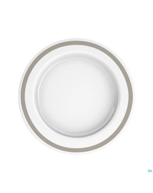 Ornamin assiette asymetrique 27cm blanc/gris
