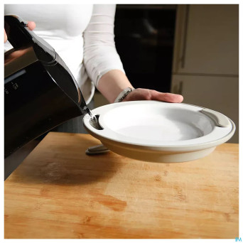 Ornamin assiette isolante 25,5cm blanc/gris