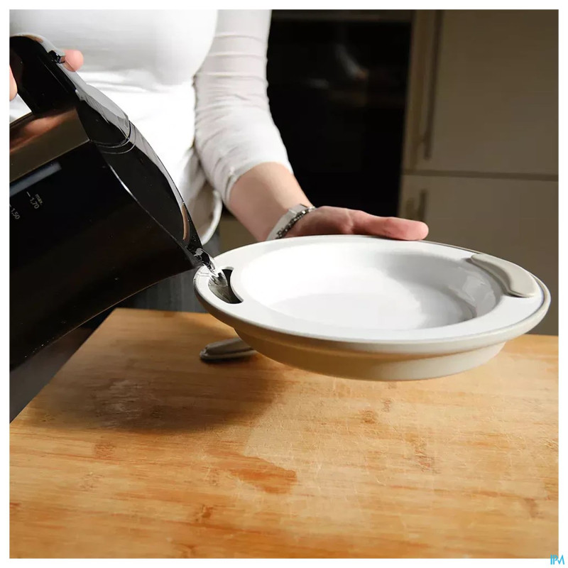 Ornamin assiette isolante 25,5cm blanc/gris