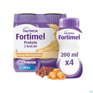 Fortimel protein 2kcal caramel&chocolat 4x200ml