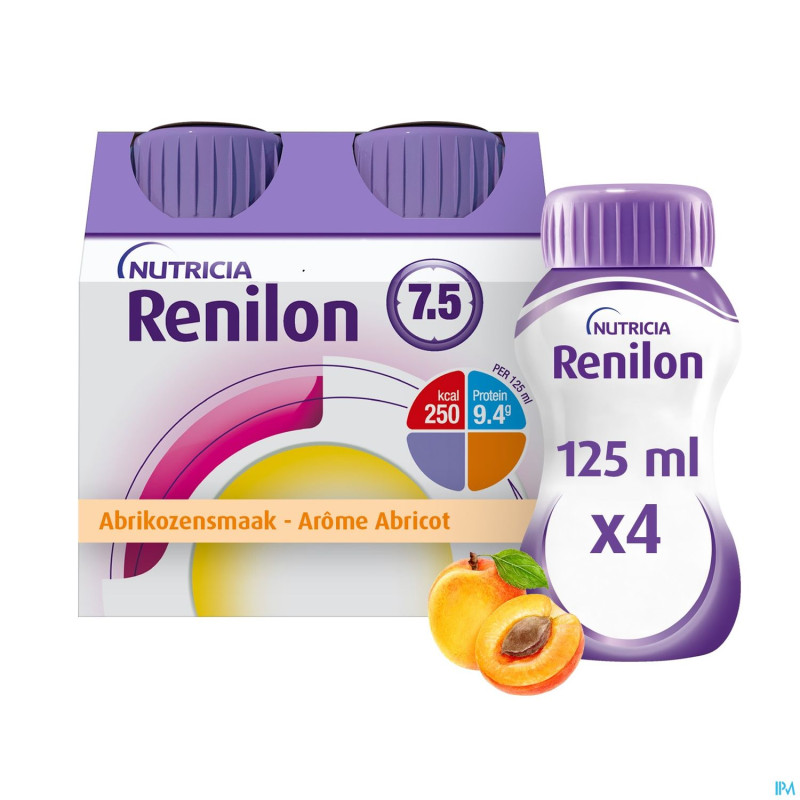 Renilon 7.5 abricot    bouteille 4x125ml 177033 nf