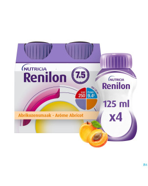 Renilon 7.5 abricot    bouteille 4x125ml 177033 nf