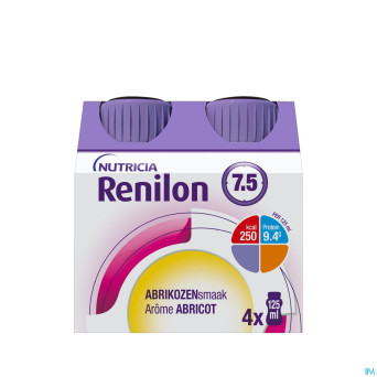 Renilon 7.5 abricot    bouteille 4x125ml 177033 nf