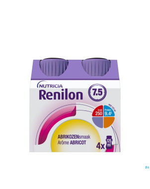 Renilon 7.5 abricot    bouteille 4x125ml 177033 nf