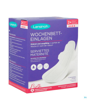 Lansinoh serviettes post accouchement +2 sem.   12