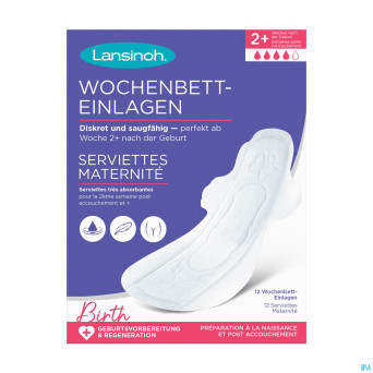 Lansinoh serviettes post accouchement +2 sem.   12