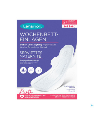 Lansinoh serviettes post accouchement +2 sem.   12