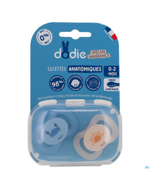 Dodie sucette duo ana newborn 0-2m mini crab
