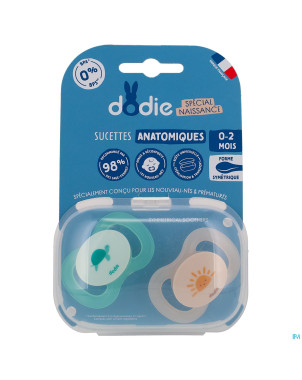 Dodie sucette duo ana newborn 0-2m bebe tortue