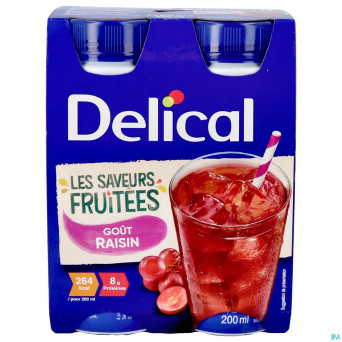 Delical boisson fruitee raisins 4x200ml
