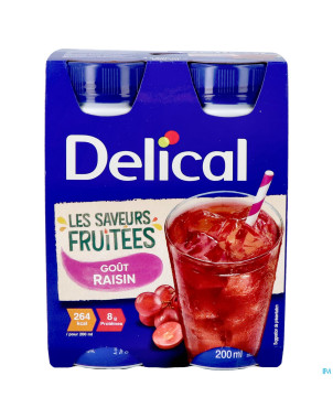 Delical boisson fruitee raisins 4x200ml