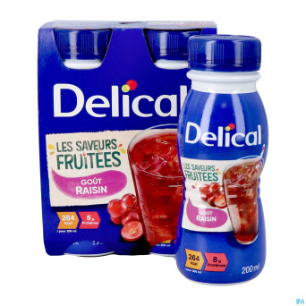 Delical boisson fruitee raisins 4x200ml