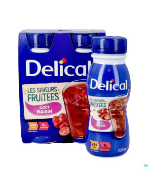 Delical boisson fruitee raisins 4x200ml