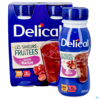 Delical boisson fruitee raisins 4x200ml