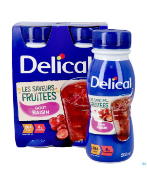 Delical boisson fruitee raisins 4x200ml