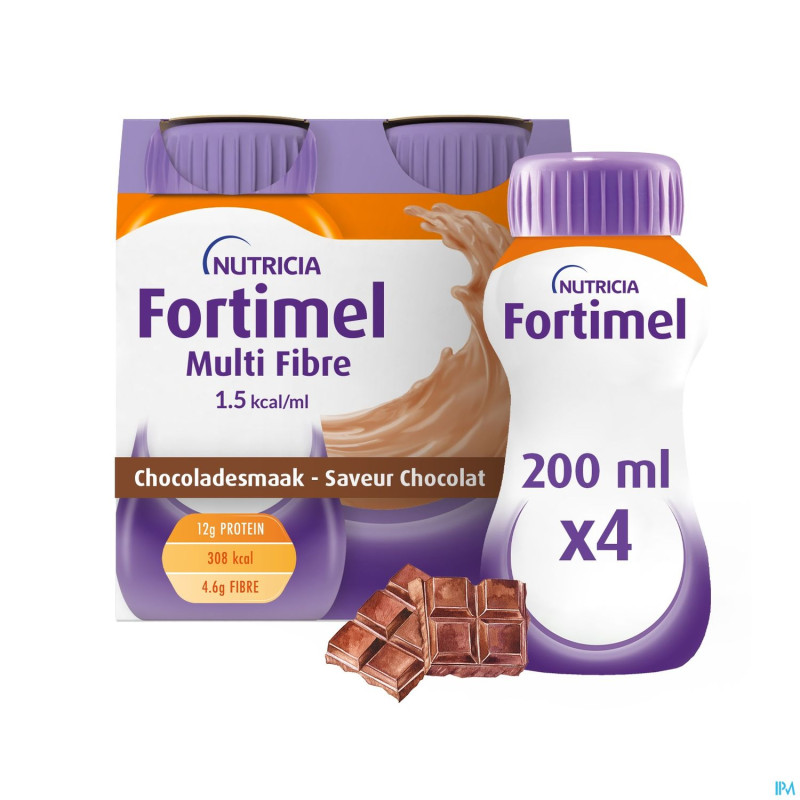 Fortimel multifiber 1.5kcal chocolat 4x200ml