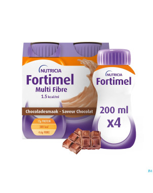 Fortimel multifiber 1.5kcal chocolat 4x200ml