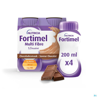 Fortimel multifiber 1.5kcal chocolat 4x200ml