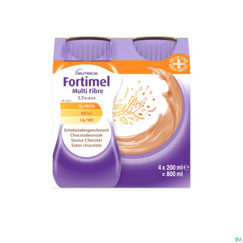Fortimel multifiber 1.5kcal chocolat 4x200ml