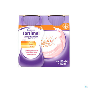 Fortimel compact fiber 2.4kcal fraise 4x125ml