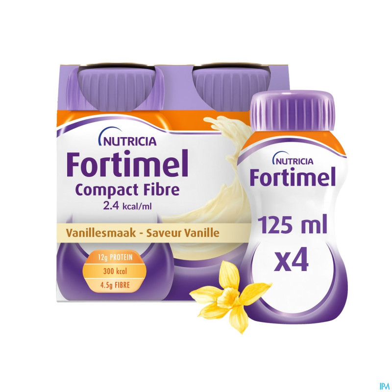Fortimel compact fiber 2.4kcal vanille 4x125ml