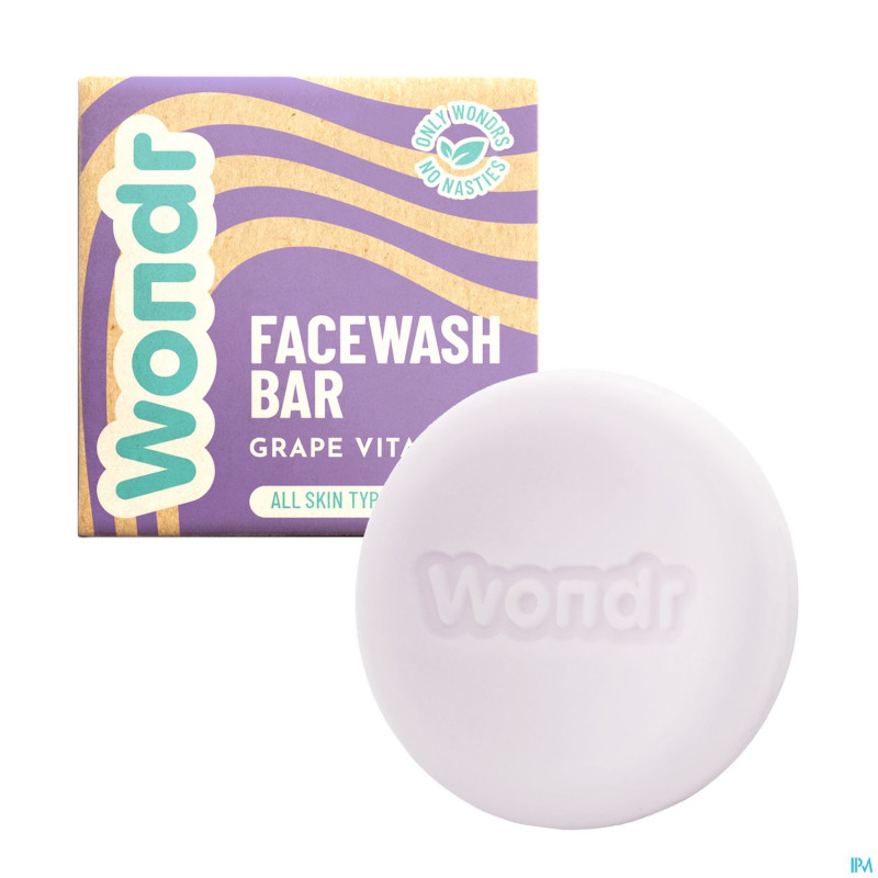 Wondr barre nettoyage visage grape vitality 83g