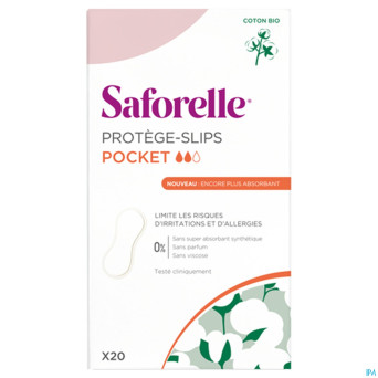 Saforelle coton protect protege slip pocket 20