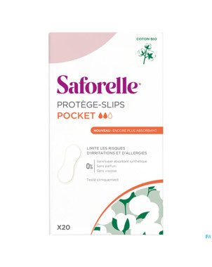 Saforelle coton protect protege slip pocket 20