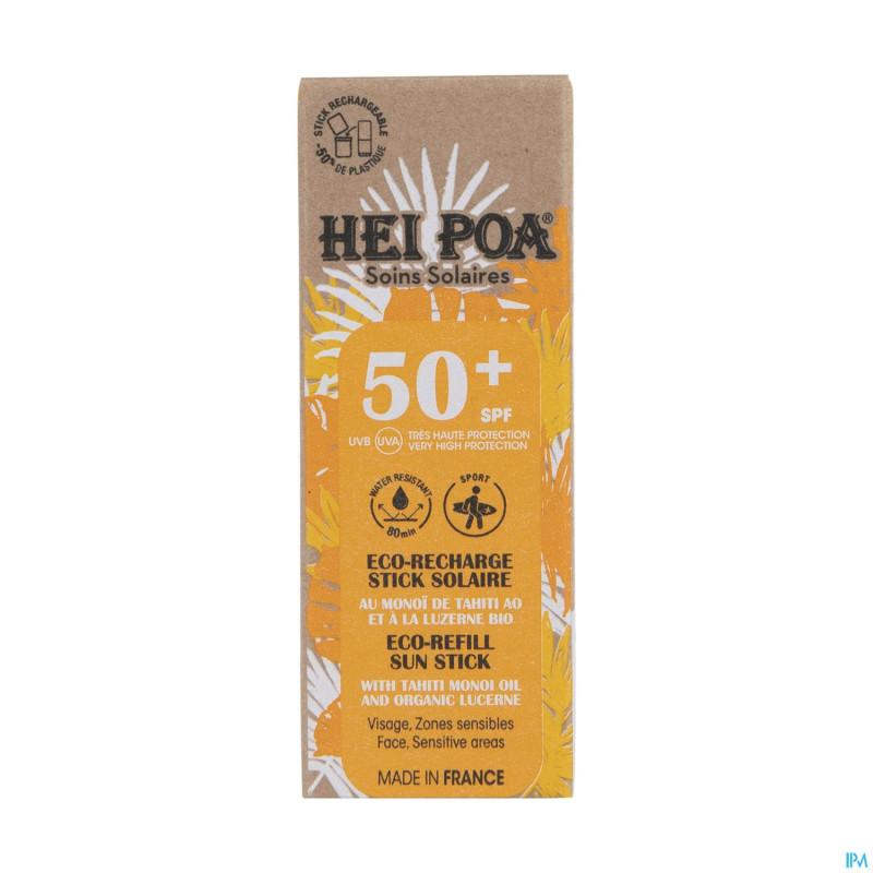 Hei poa eco recharge stick soin sol. vis.spf50+15g