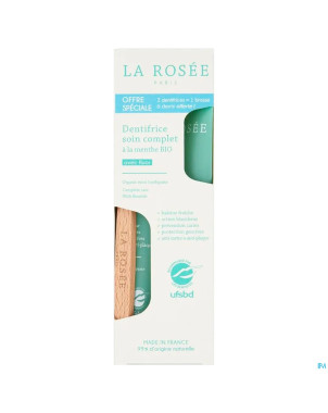 La rosee dentifrices 2x75ml+brosse dents gratuit