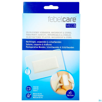 Febelcare med3 pans. adh. ster. wtp 10x15cm 5