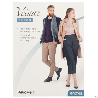 Veinax mi-bas femme coton 2 long noir t3