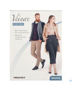 Veinax mi-bas femme coton 2 long noir t4