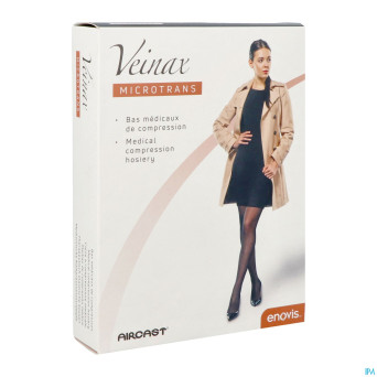 Veinax mi-bas femme microtrans 3 long noir t3