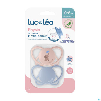 Luc&lea duo sucette physio air 0-6m elephant