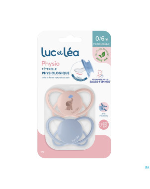 Luc&lea duo sucette physio air 0-6m elephant