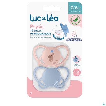 Luc&lea duo sucette physio air 0-6m elephant