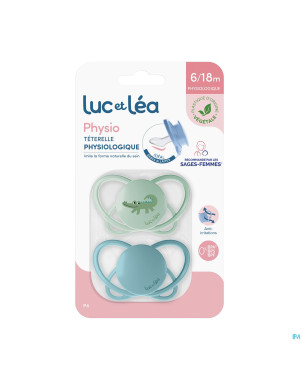 Luc&lea duo sucette physio air 6-18m crocodile