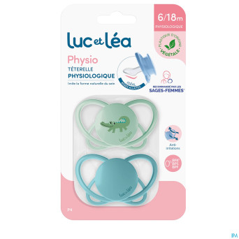 Luc&lea duo sucette physio air 6-18m crocodile