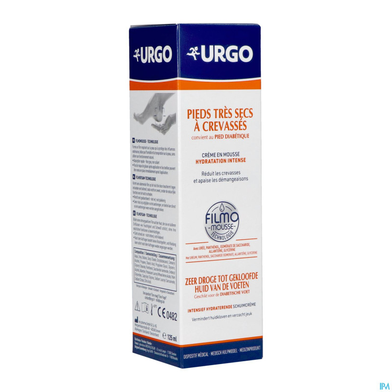 Urgo pieds tres secs crevasses filmo mousse 125ml