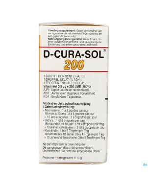 D-cura sol 200ui fl 10ml nf