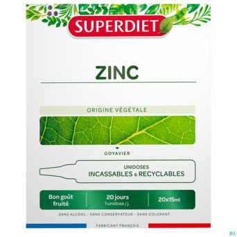 Superdiet unidose zinc 20x15ml