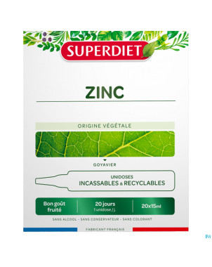 Superdiet unidose zinc 20x15ml